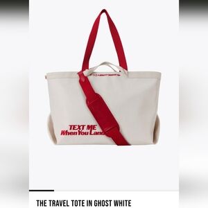 Beis Lonely Ghost Cream and Red Tote Bag